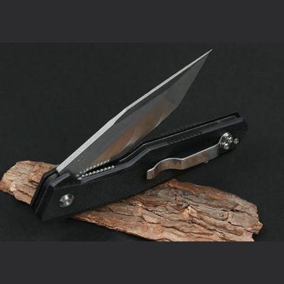 Hunt Knives™ JJ045 Flipper Folding D2 Satin Tanto For outdoor hunting knife