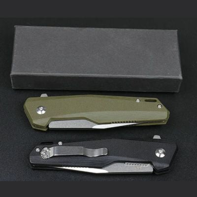 Hunt Knives™ JJ045 Flipper Folding D2 Satin Tanto For outdoor hunting knife