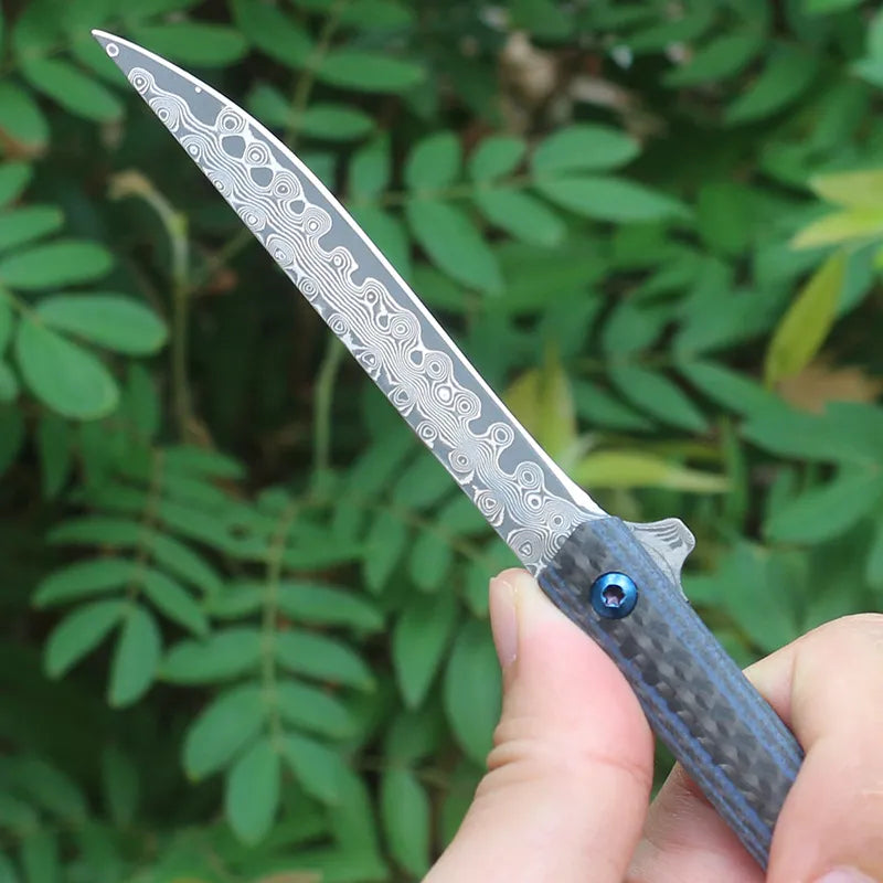 Pocket Damascus Steel for Hunting outdoor