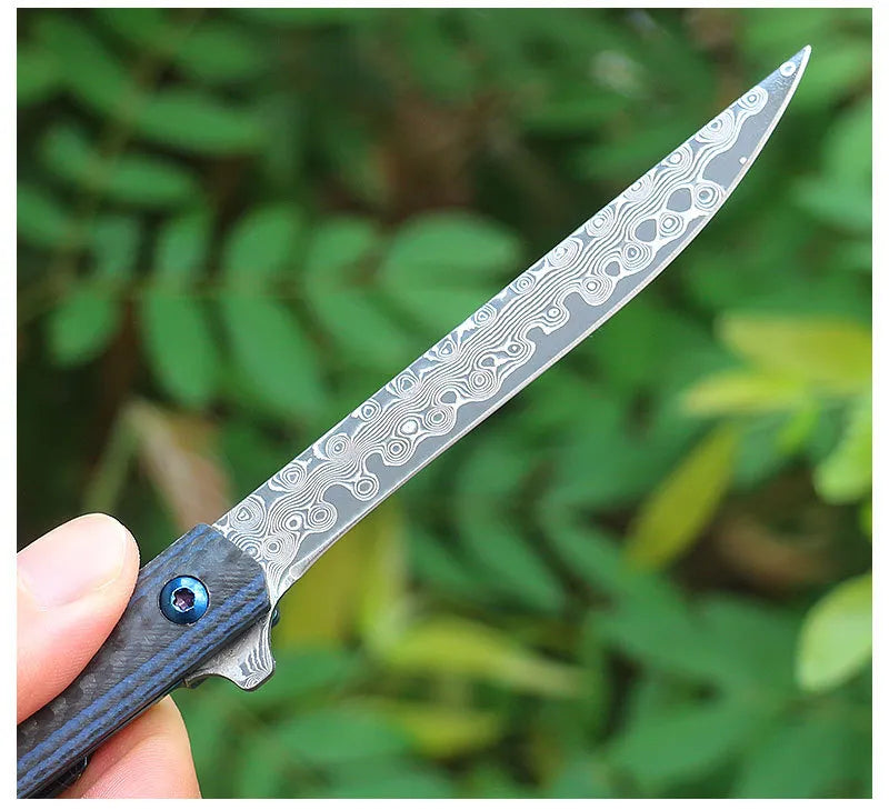 Pocket Damascus Steel for Hunting outdoor