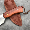 Handmade  D2  With Leather Sheath for Camping Outdoor Hunting