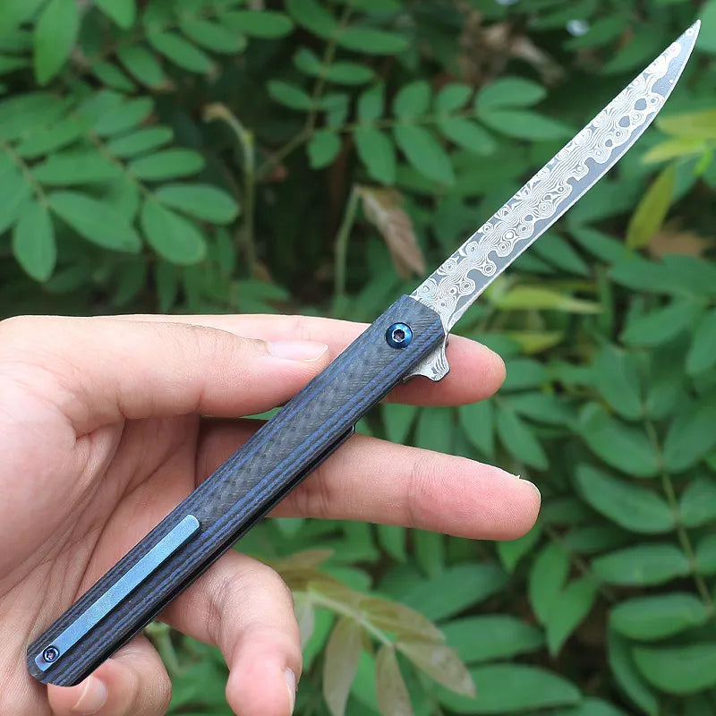 Pocket Damascus Steel for Hunting outdoor