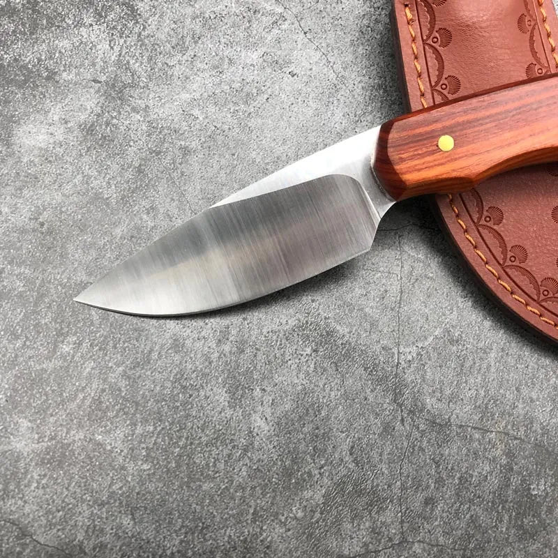 Handmade  D2  With Leather Sheath for Camping Outdoor Hunting