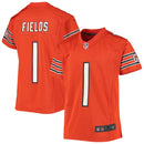 Nike Justin Fields Orange Chicago Bears Youth Game Jersey